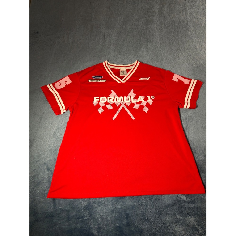 Formula 1 Racing Jersey Mens XL Red Excellent Worldwide Tour Racing Division